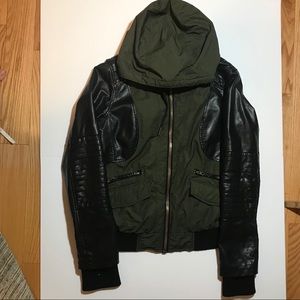 Garage Green and Faux Leather Jacket